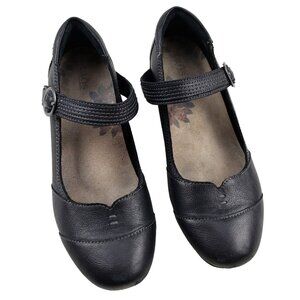 Taos Virtue Mary Jane Shoe Womens 8.5 Black Leather Strap Walk Comfort Low Heel